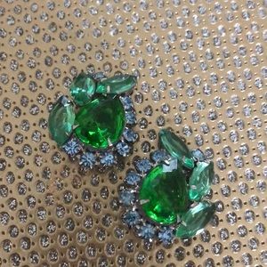 Vintage green and blue earrings